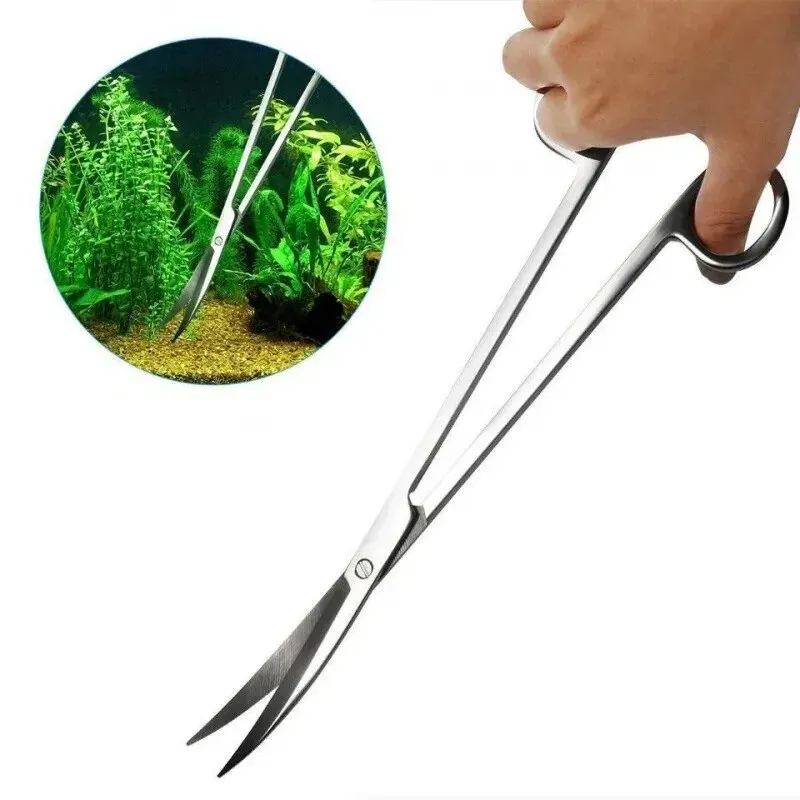 Cleaner Fish Aquarium - 수족관 가위, 매우 긴 스테인레스 스틸