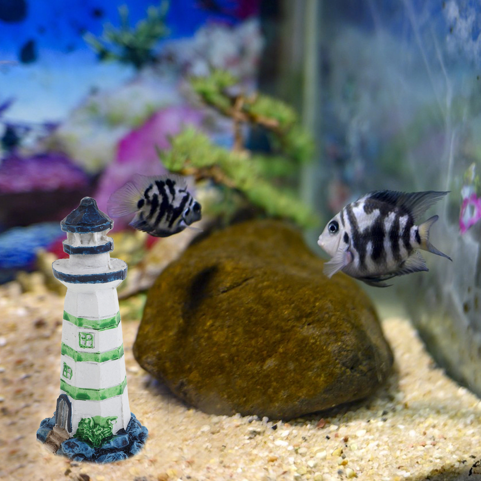 1Pcs 수지 등대 수족관 장식품 물고기 탱크 거실 욕 - Aquarium Fish Restaurant 리뷰 및 가격