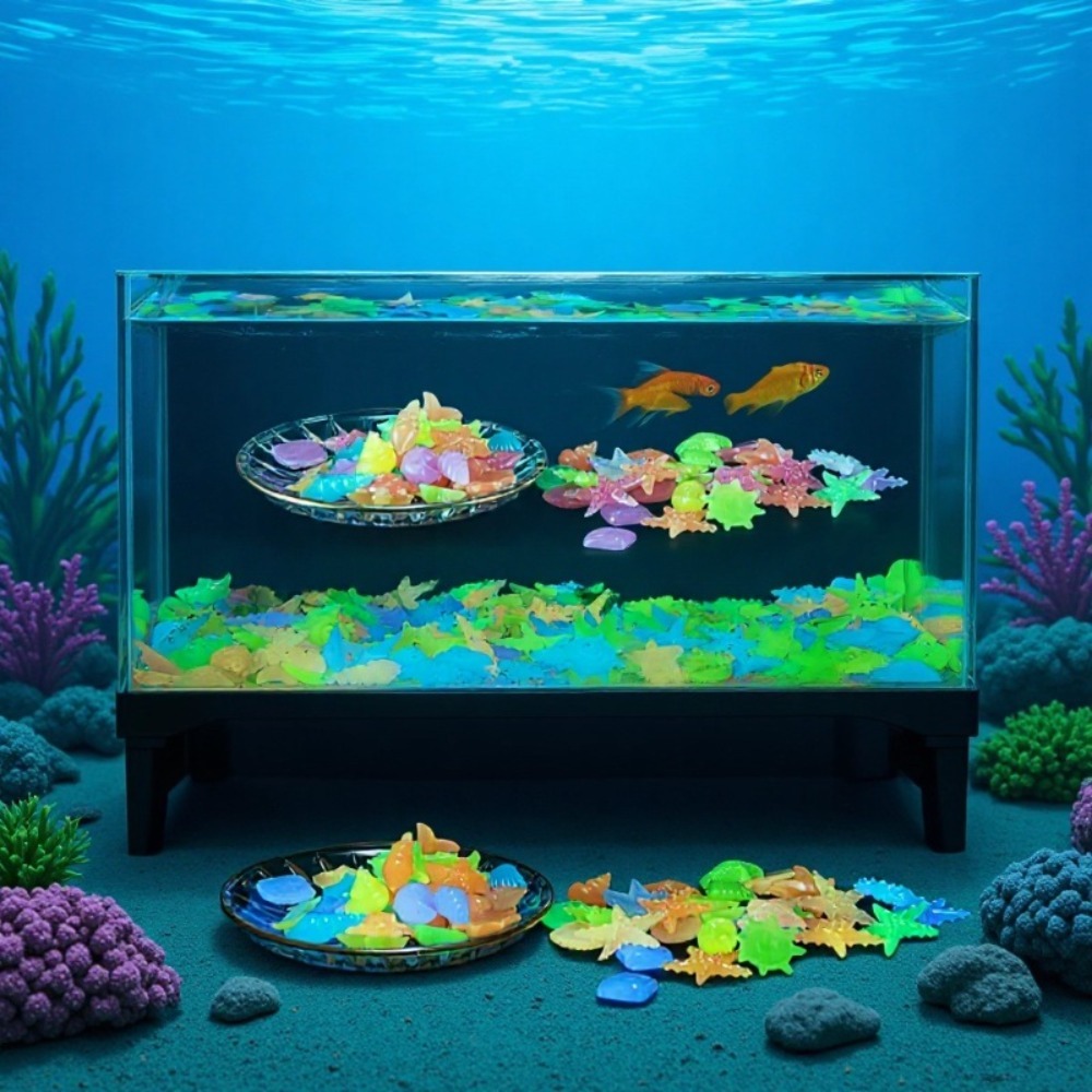 빛나는 해양석, 형광 조개껍데기, 화려한 불가사리 -  - Aquarium Fish Gallery 리뷰 및 가격