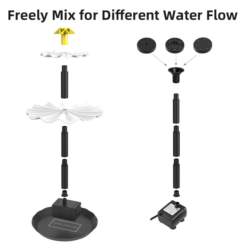 조류 욕조용 태양열 분수 펌프, LED 조명, 정원 연 - Aquarium Fishing 리뷰 및 가격