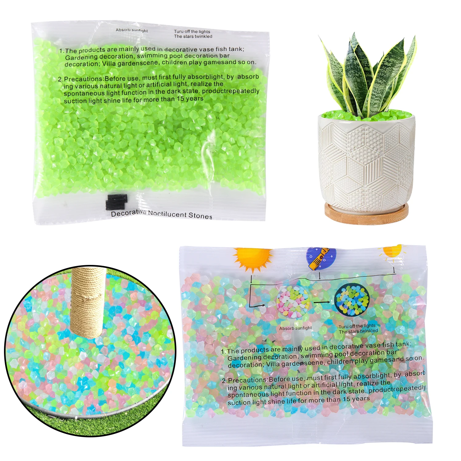 50g/봉투 장식용 야광 모래 3-5mm 어둠 속에서  - Aquarium Fish That Glow In The Dark 리뷰 및 가격