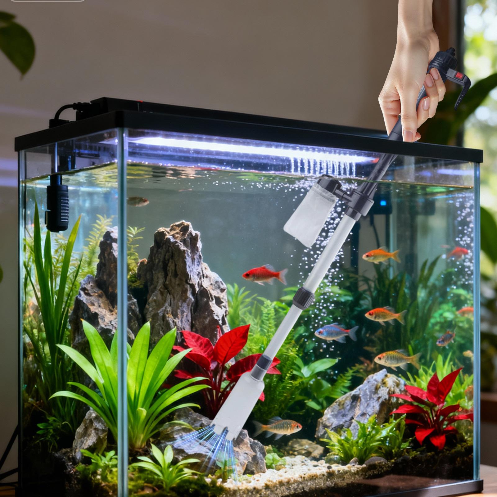 수족관 진공 자갈 청소기 조정 가능한 텔레스코픽 USB - Cleaner Fish Aquarium 리뷰 및 가격