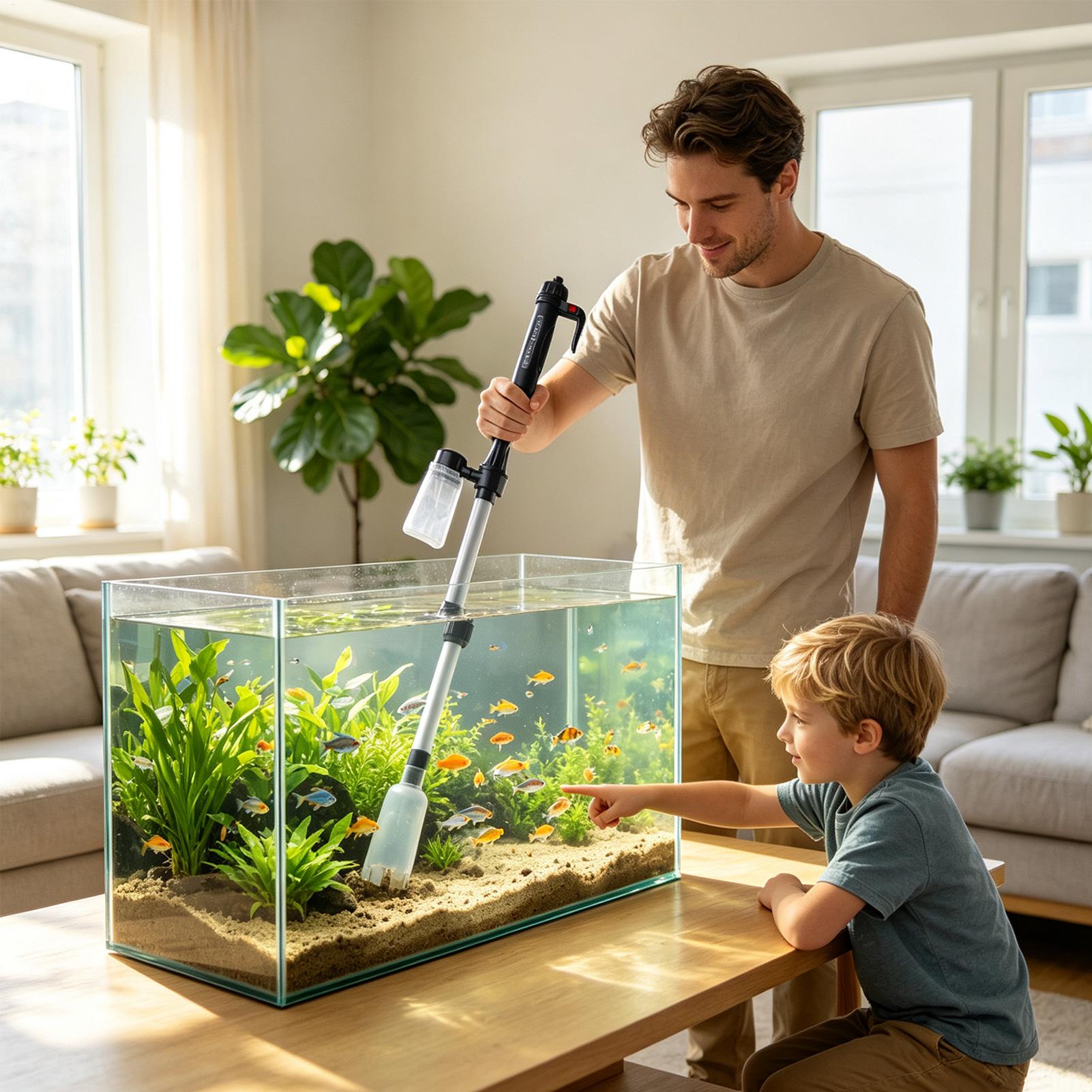 수족관 진공 자갈 청소기 조정 가능한 텔레스코픽 USB - Cleaner Fish Aquarium 리뷰 및 가격