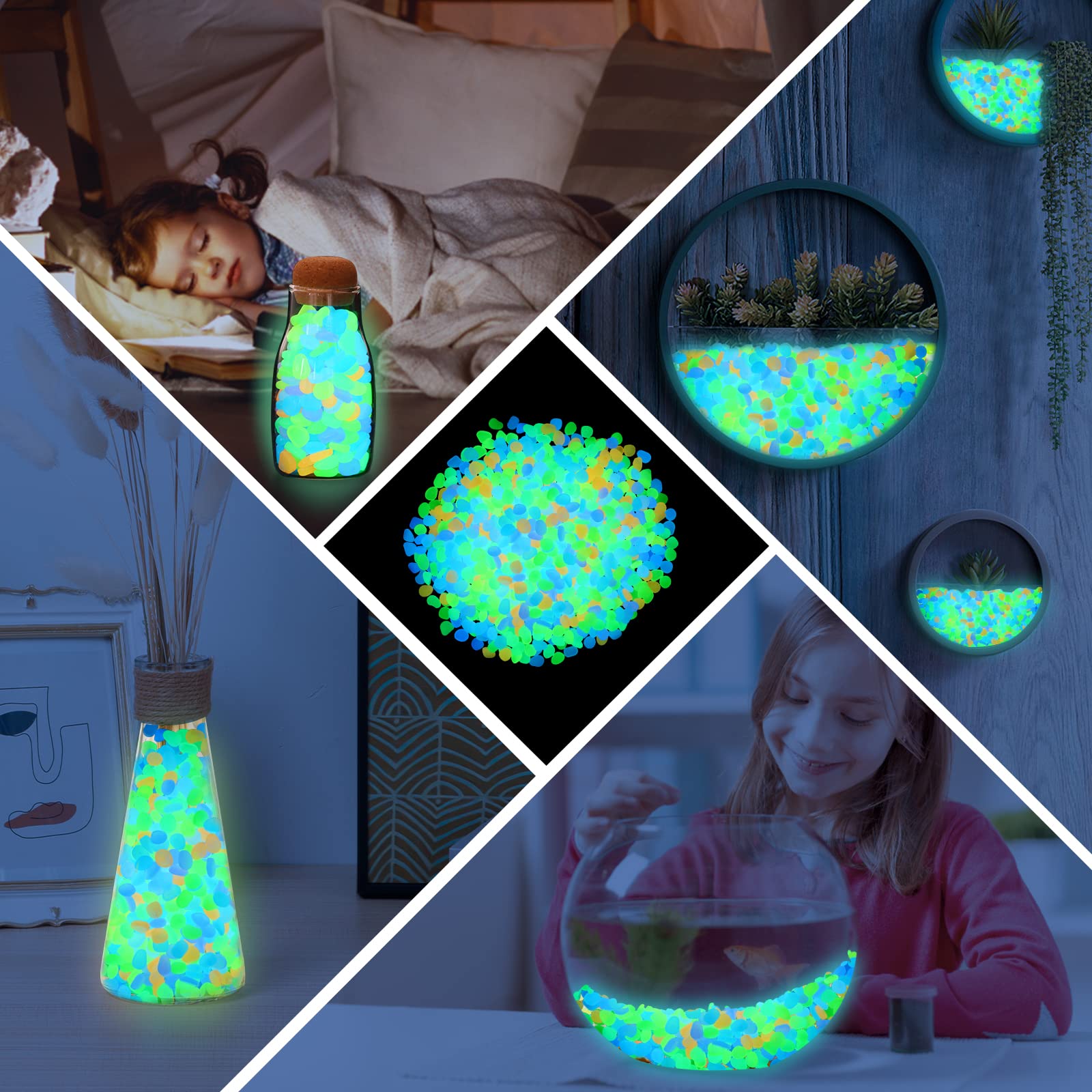 200개 야광 정원 자갈, 보도, 정원 테라스, 잔디밭 - Aquarium Fish That Glow In The Dark 리뷰 및 가격