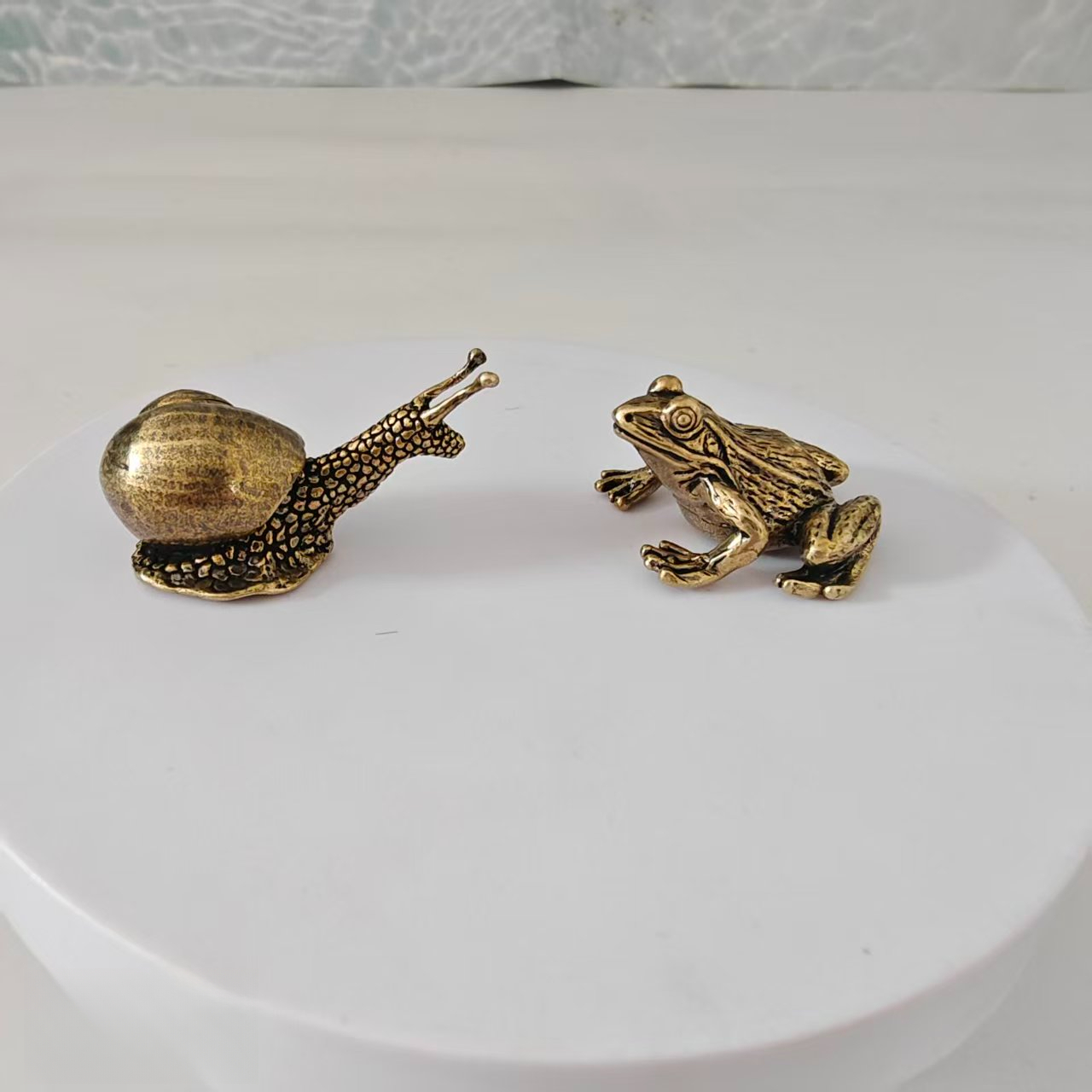 황동 개구리와 달팽이 미니 장식품 2개, 책상, 티 테 - Aquarium Fish Gallery 리뷰 및 가격